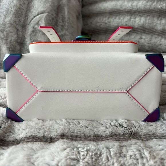 MICHAEL KORS Manhattan Medium Contrast-Trim Leather Satchel. - Picture 3 of 16